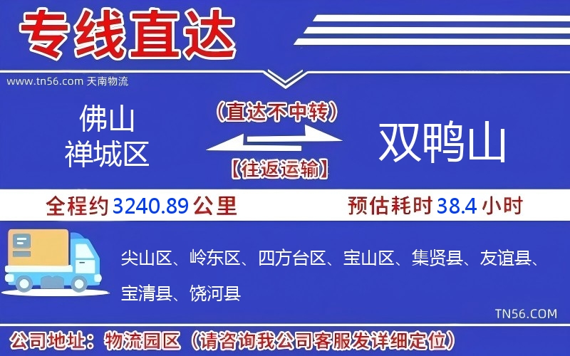 佛山禪城區到雙鴨山物流公司 佛山禪城區到雙鴨山物流公司