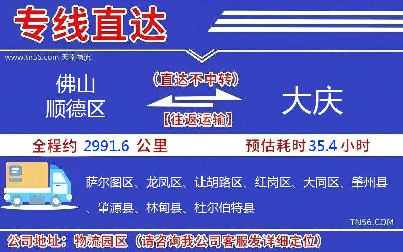 佛山順德區(qū)到大慶物流公司 佛山順德區(qū)到大慶物流公司