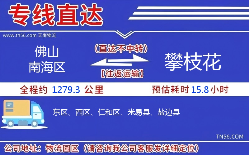 佛山南海區到攀枝花物流公司 佛山南海區到攀枝花物流公司